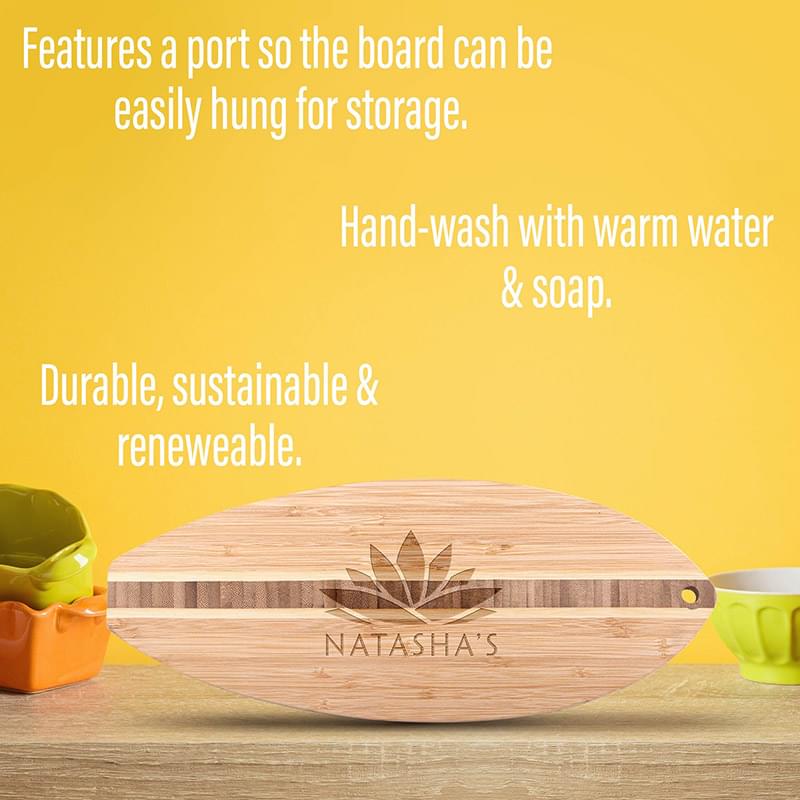 The Katoomba 14-Inch Surfboard Bamboo Cutting Board - Natural Bamboo H464-50