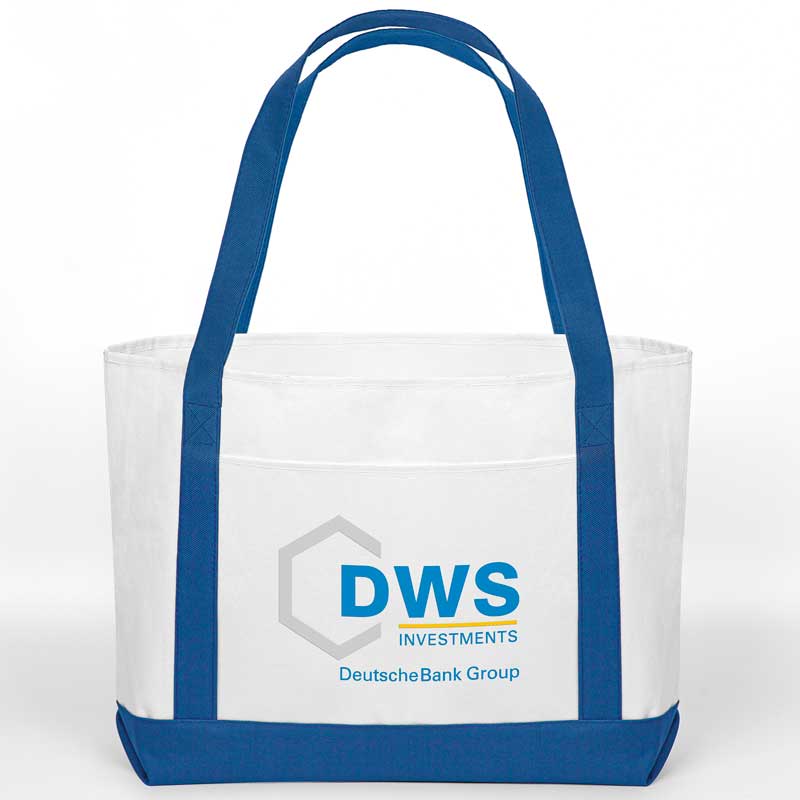 Canvas Beach Bag - Functional and attractive, this tote bag features two-tone coloration, front pocket, 600 denier polyester canvas material and is waterproof.