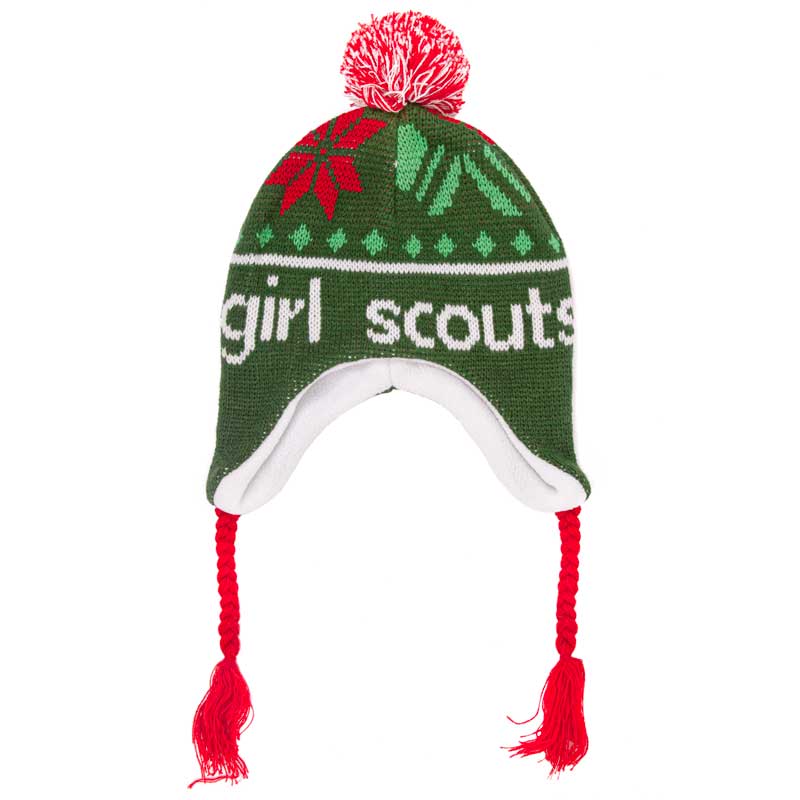Jacquard Toboggan Beanie - Provides exceptional warmth and comfort. Create a fully-custom beanie with jacquard knitting. We can Pantone-match up to 5 colors of your choice! Includes ear covers and ear strings. Pom-pom comes standard. 