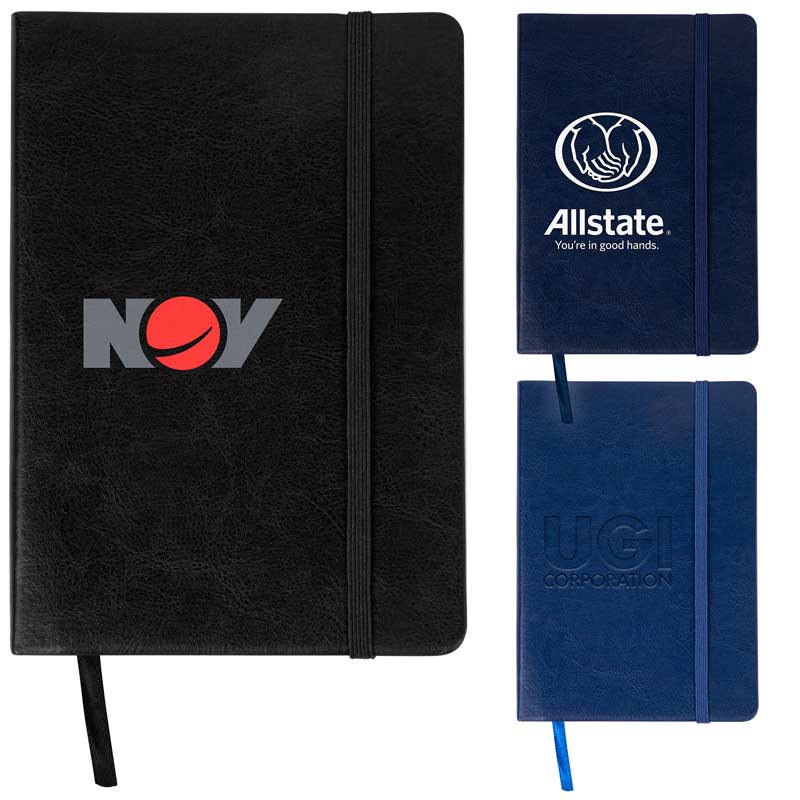 Soft Premium UltraHyde Leather Journal  - Crafted with high-performance vinyl for durability, color consistency and texture. UltraHyde is a pliable, soft premium contract-grade vinyl. 80 pages of lined paper. Elastic strap keeps the journal secured. Features a bookmark sewn into the book.