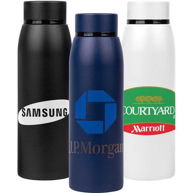 Cobra 20oz. Powder-Coated Stainless Steel Water Bottle - A sleek new water bottle featuring the same great durable powder-coated finish and all the standard features to keep your drink at the temp you want! Features: Double wall. Vacuum-insulated. Silicone seal on the inside of the cap. Keeps drinks hot, or cold for much longer. Durable powder-coated finish.