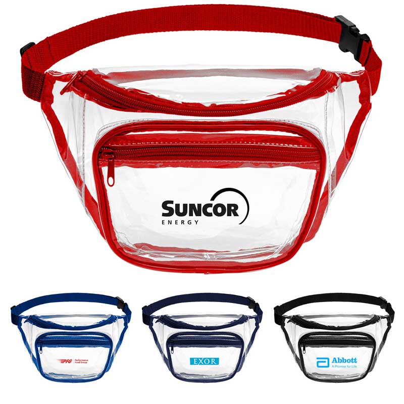 Two Pocket PVC Fanny Pack w/ Zipper