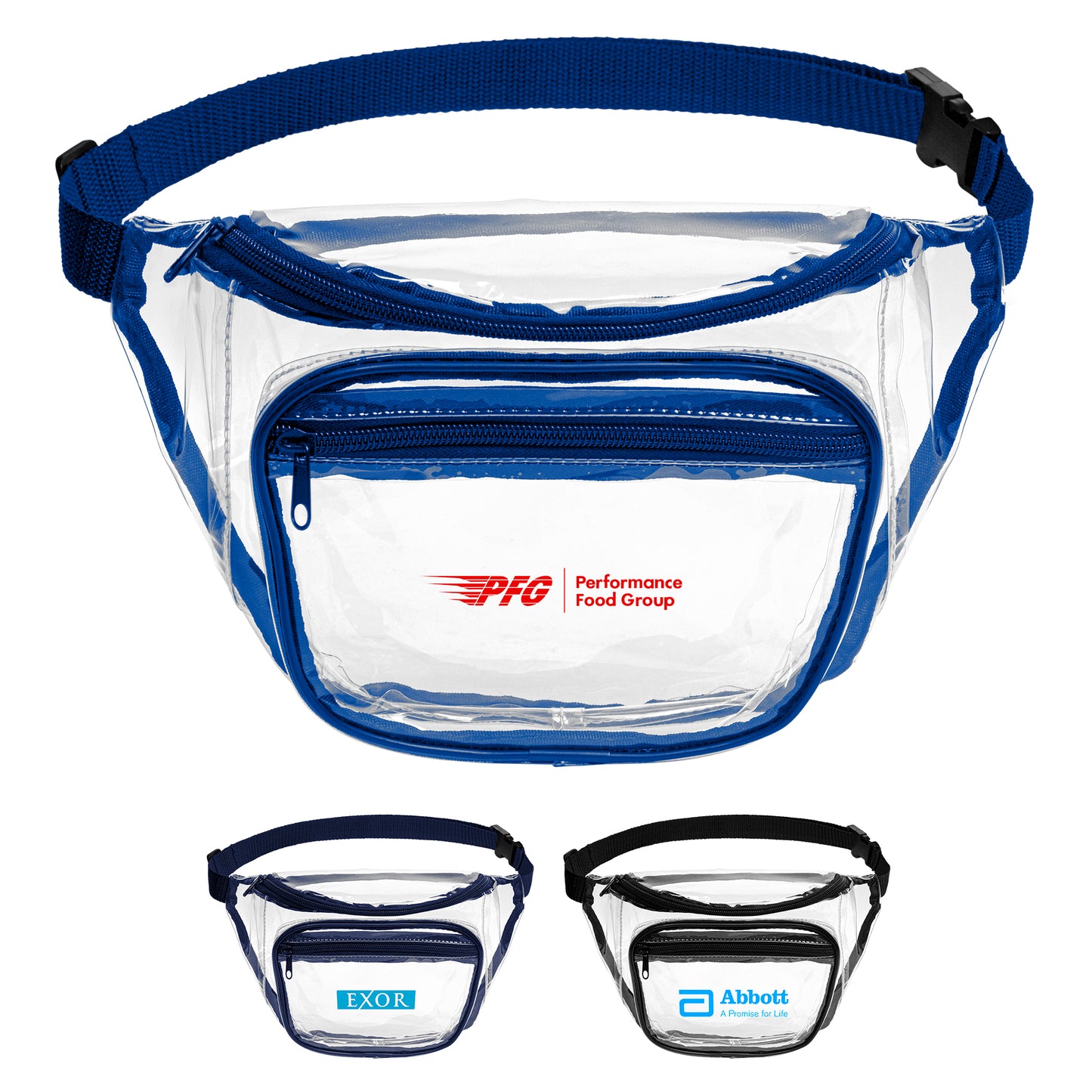 Two Pocket PVC Fanny Pack w/ Zipper