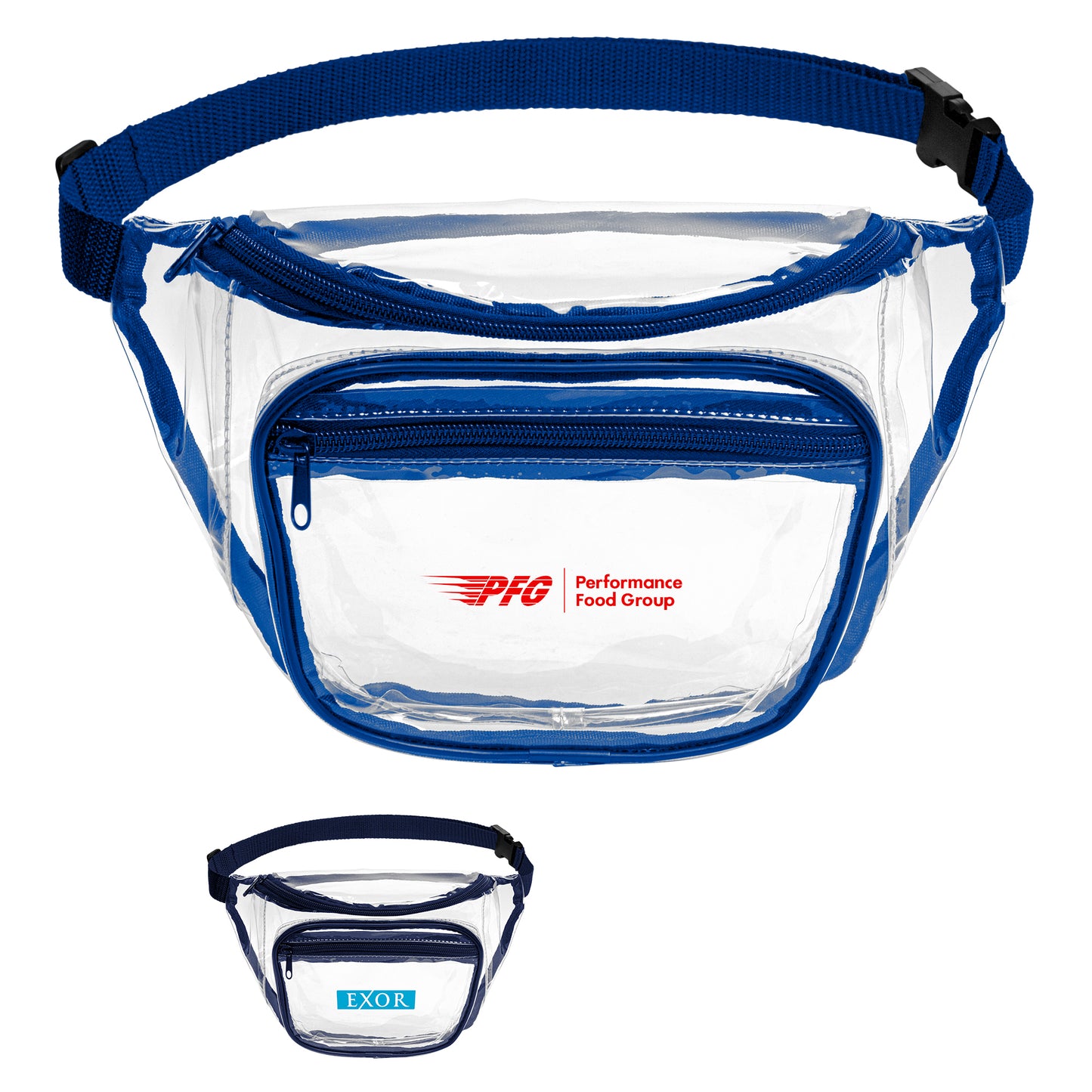 Two Pocket PVC Fanny Pack w/ Zipper