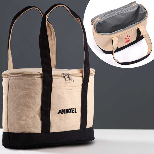 Insulated Cotton Lunch Tote