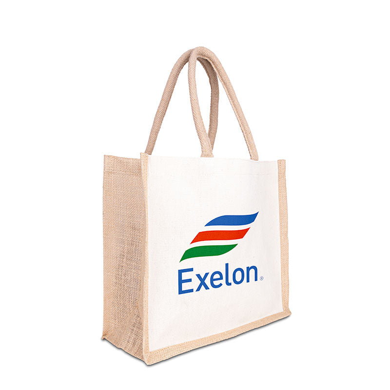 Jute Cotton Tote w/ Jute Webbing Handle