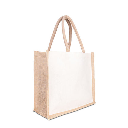 Jute Cotton Tote w/ Jute Webbing Handle