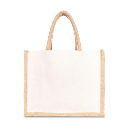 Jute Cotton Tote w/ Jute Webbing Handle