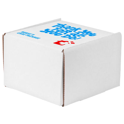 Screen Printed Corrugated Box Small 6x6x4 For Mailers, Gifting And Kits / (White Box Print, 1/0, Matte)