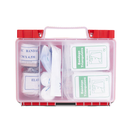 86pc OSHA Compliant First Aid Kit in Clear Hard Case