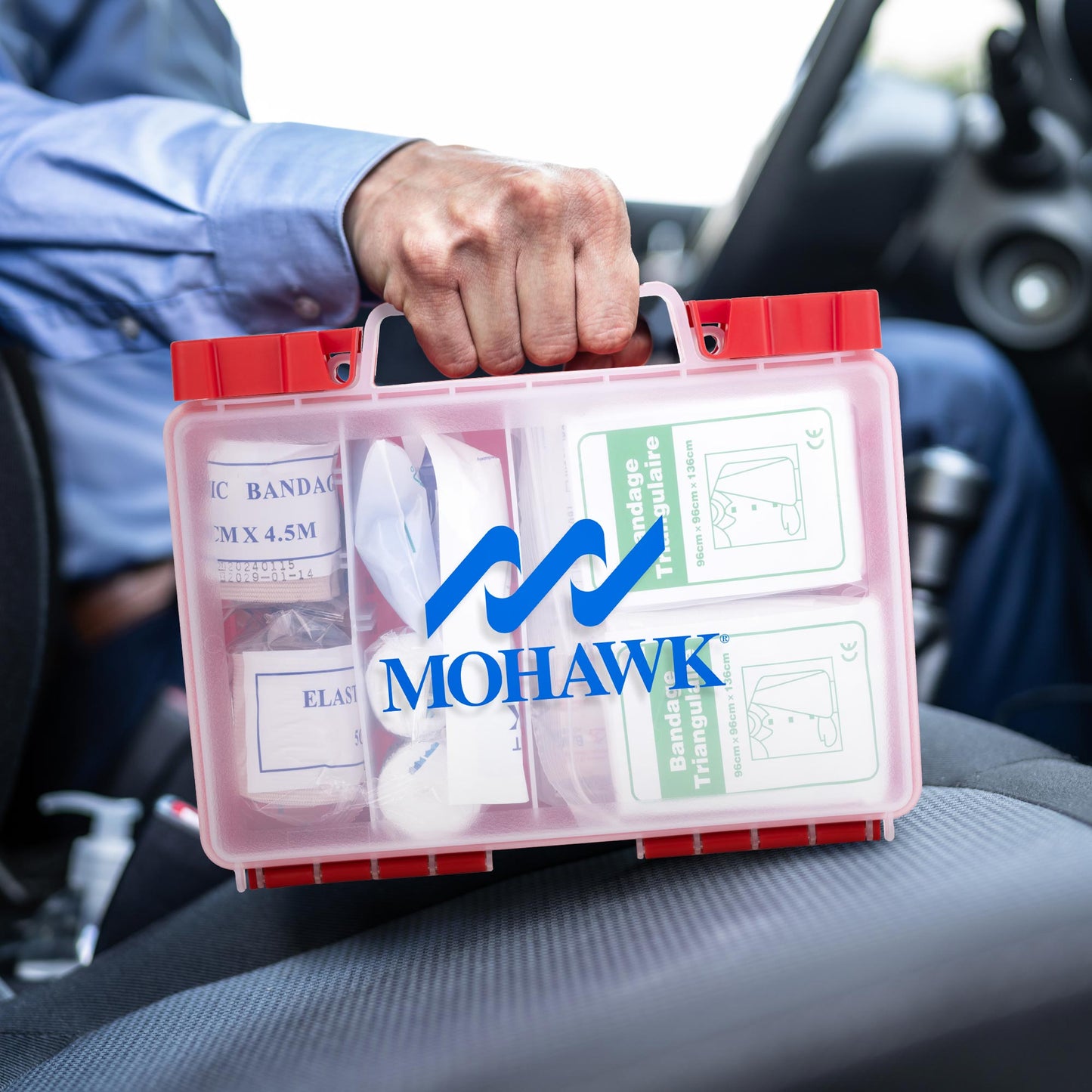 86pc OSHA Compliant First Aid Kit in Clear Hard Case