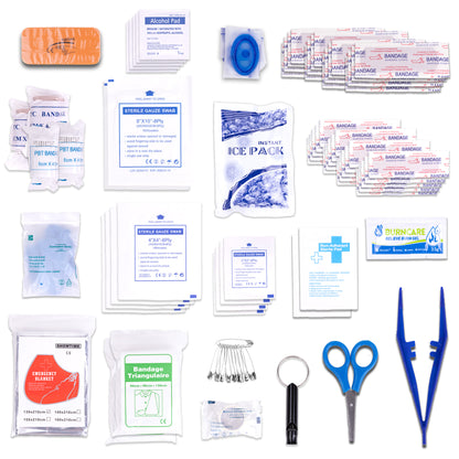 86pc OSHA Compliant First Aid Kit in Clear Hard Case