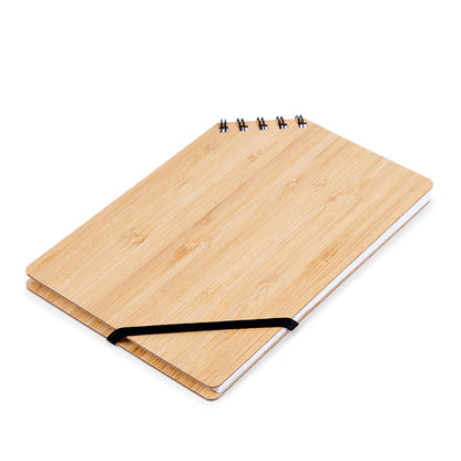 A5 Corner Spiral Bound Journal Book with Bamboo Cover