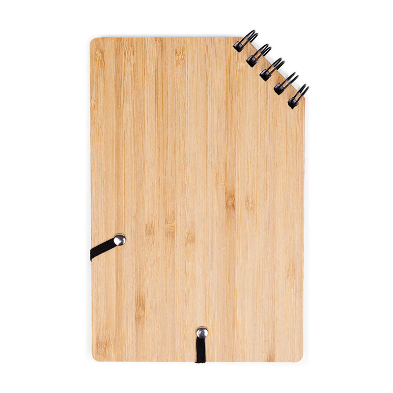 A5 Corner Spiral Bound Journal Book with Bamboo Cover