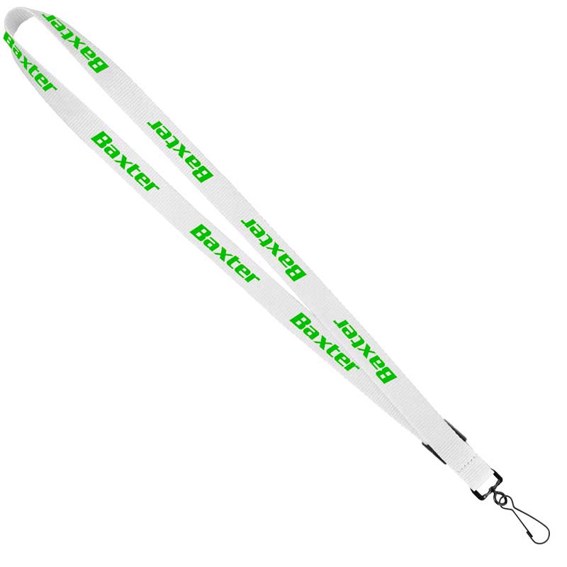 3/4" Original Fast Track Lanyard with Black J-Hook - White