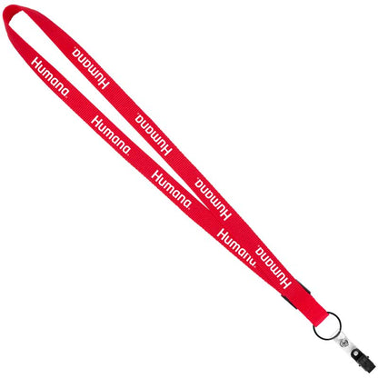 3/4" Original Fast Track Lanyard with Black Bulldog Clip - Red