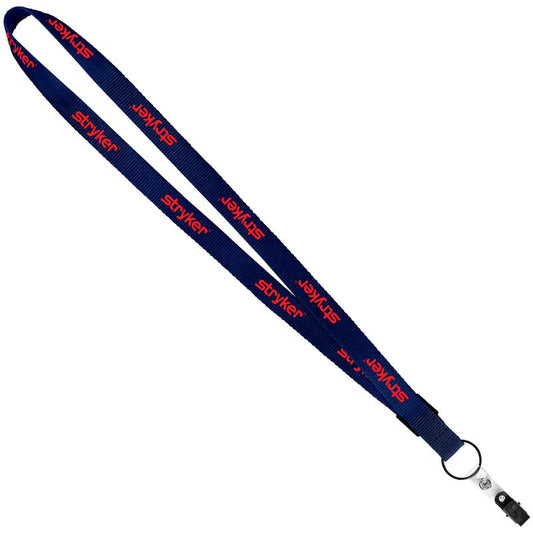 3/4" Original Fast Track Lanyard with Black Bulldog Clip - Navy Blue