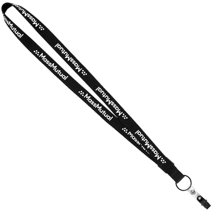 3/4" Original Fast Track Lanyard with Black Bulldog Clip - Black