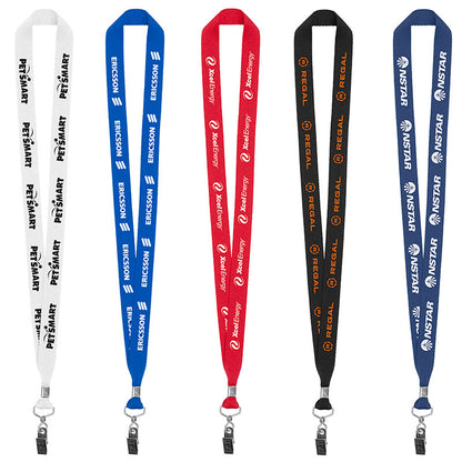 3/4" Eco Friendly rPET Lanyard with Bulldog Clip