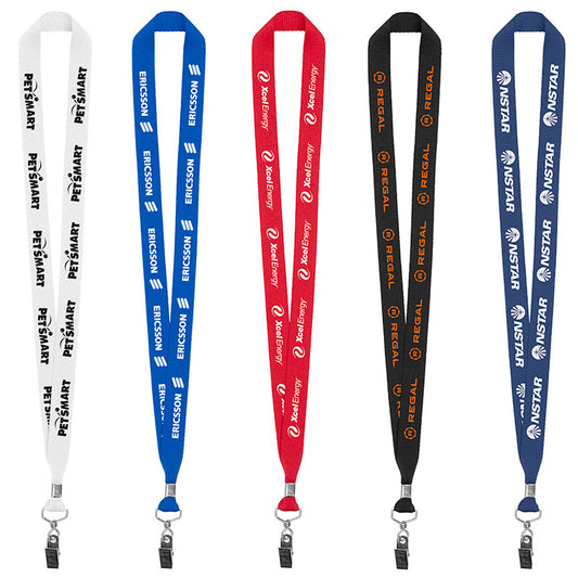 3/4" Eco Friendly rPET Lanyard with Bulldog Clip