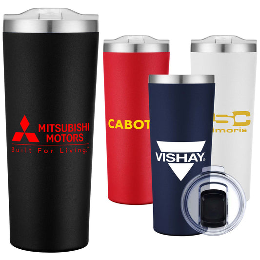 28oz. SS Slim Travel Tumbler with Matte Coating and Clear Slide Lid
