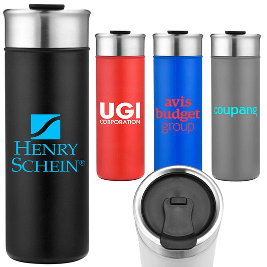 18oz Double-Wall Insulated Stainless Steel Tumbler with Flip Lid