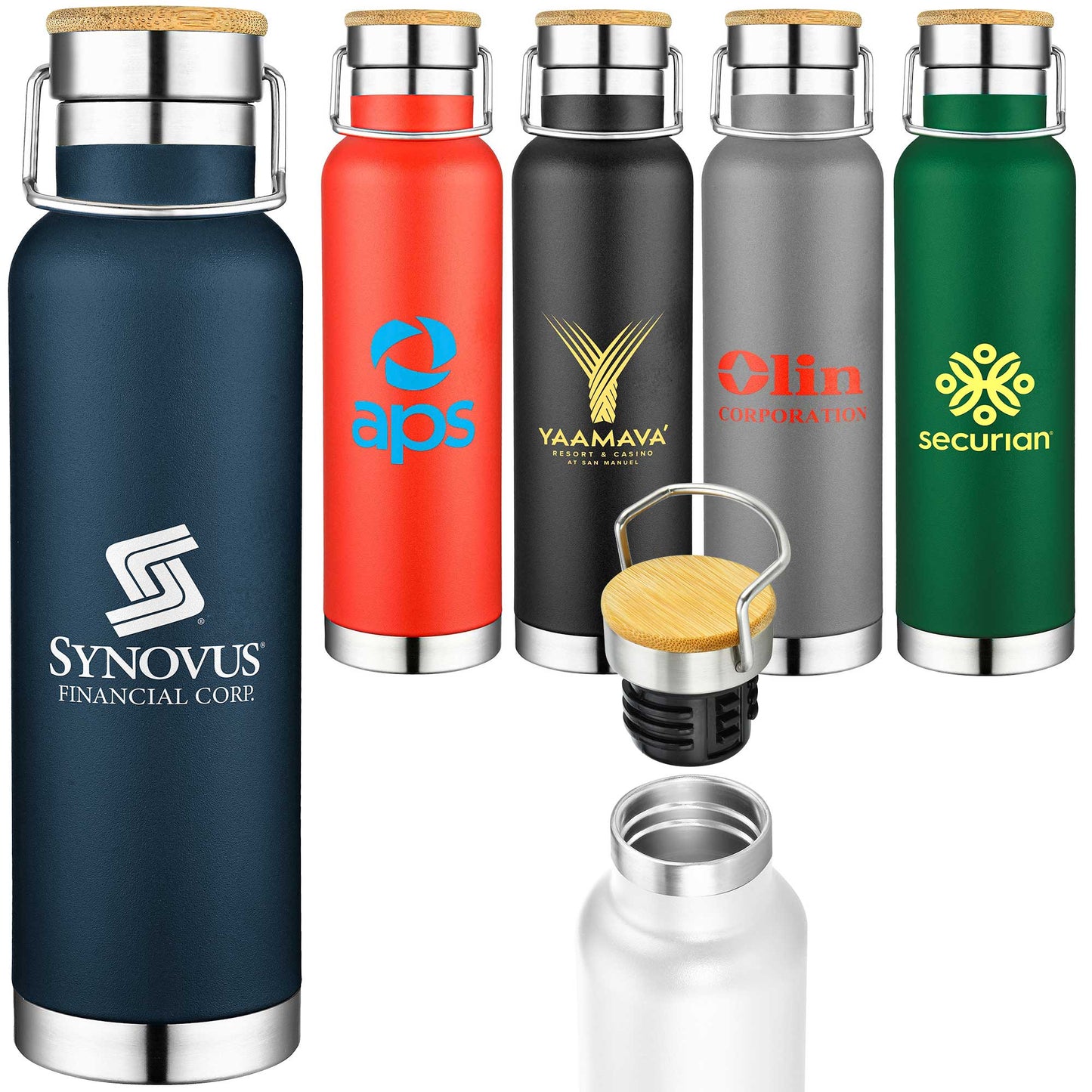22oz Slim Stainless Steel Vacuum Bottle with Bamboo Lid