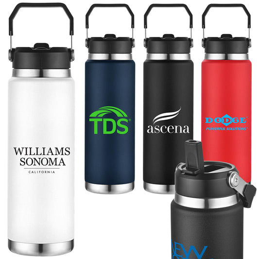 30oz Vacuum Insulated Bottle with Built-In Straw & Handle