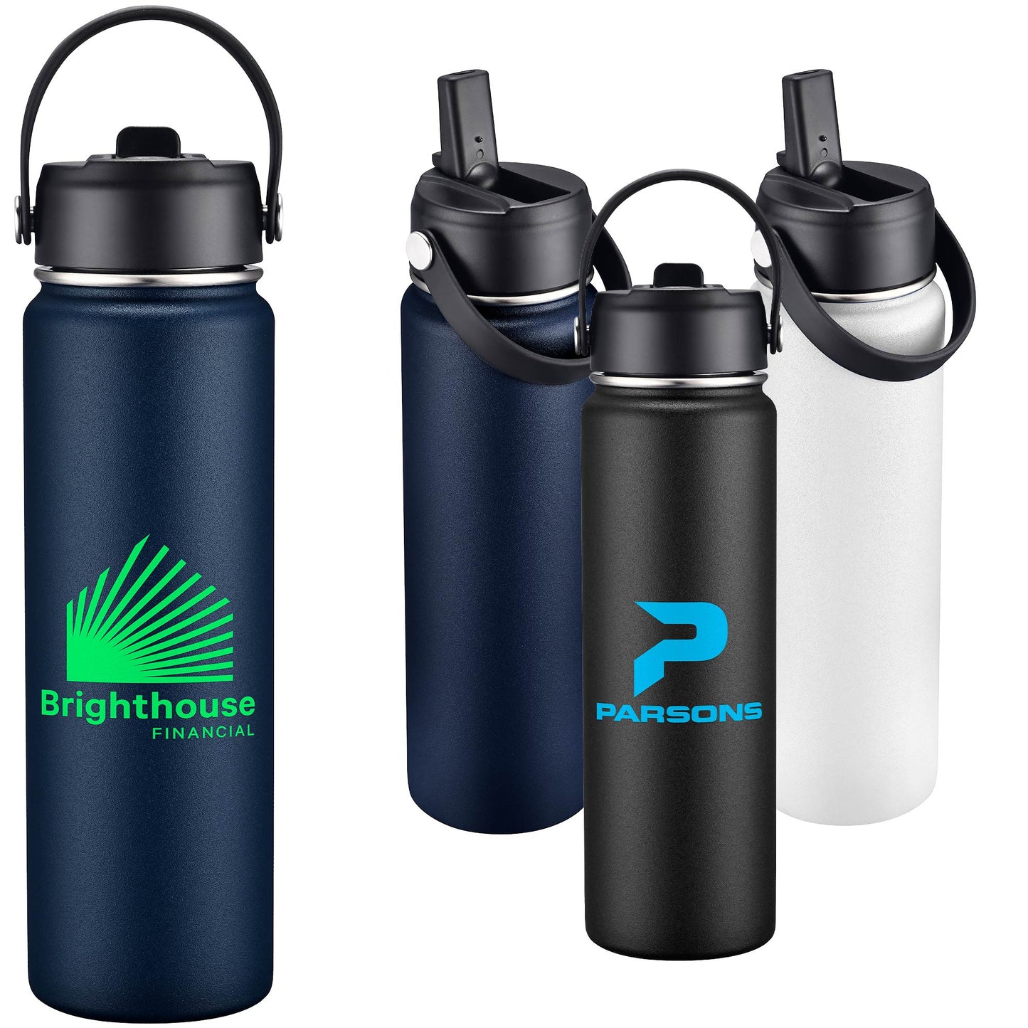 27oz Stainless Steel Thermal Water Bottle with Flip Straw & Silicone Base