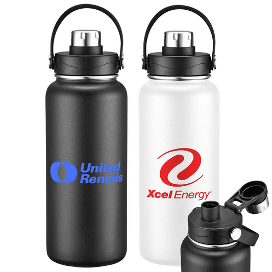 34oz Double-Wall Insulated Stainless Steel Water Bottle with Flip Spout