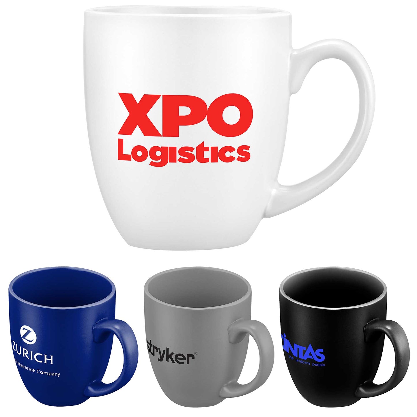 16oz. Curved Ceramic Coffee Mug with D-Handle