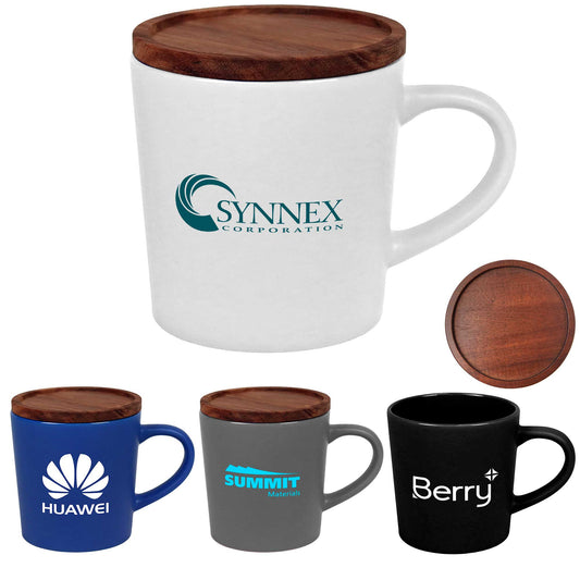 16oz Ceramic Mug with Sealing Wood Lid