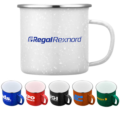 16oz Speckled Enamel Mug with Stainless Steel Rim