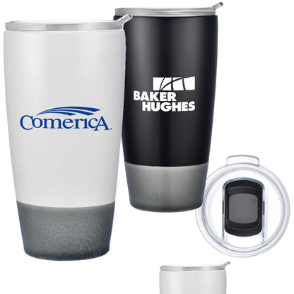 12oz Tapered Double-Wall Ceramic Tumbler with Crackle Base