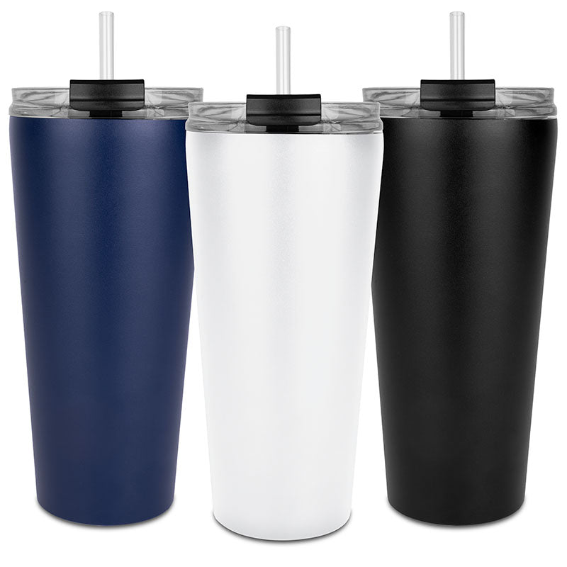 Trumbull Dual Wall No-Spill Vacuum Mug with Straw 27 oz. – High Caliber ...