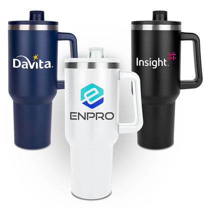 Malden Double Wall Vacuum Seal Mug with Flexible Straw 40 oz.