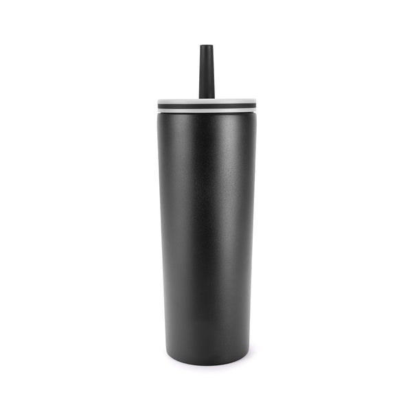 ChillFlow Stainless Steel Mug with Straw 24oz. — Black