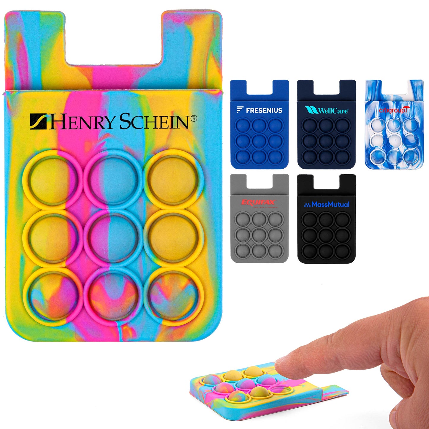 Popper Stress Reliever Silicone Phone Wallet