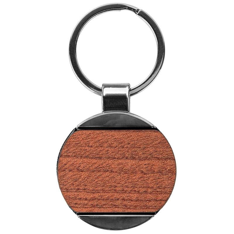 Newcastle Gunmetal & Wood Round Key Chain - Gray – High Caliber Line