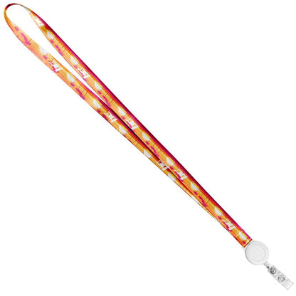 5/8" LA-460 Attachment Sublimation Lanyard w/ Retractable Badge Holder