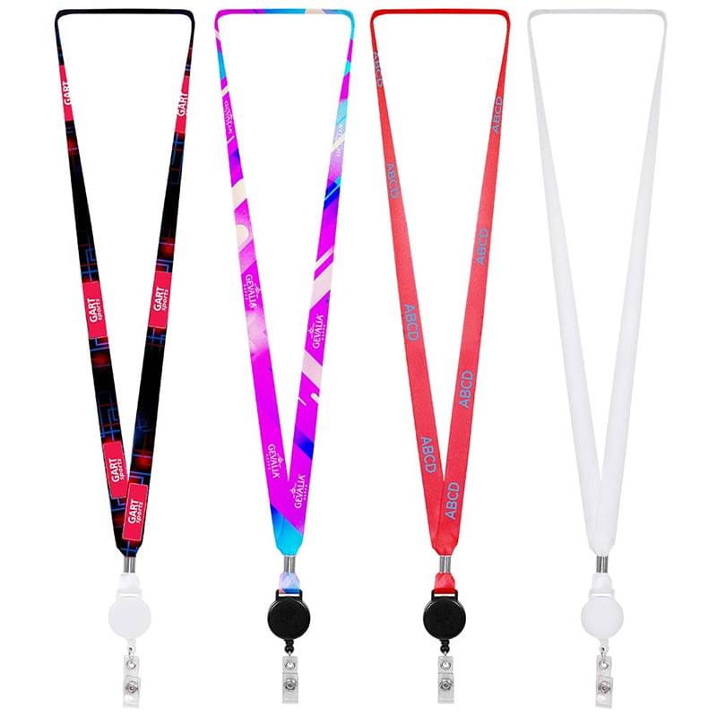 5/8" LA-460 Attachment Sublimation Lanyard w/ Retractable Badge Holder