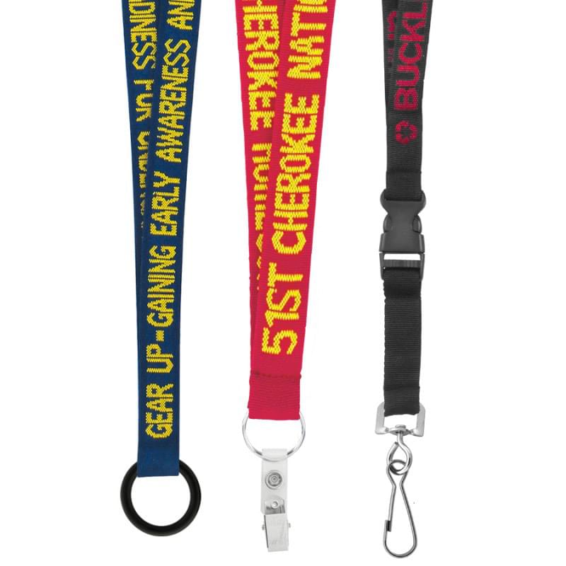 3/4" Woven Text Lanyard