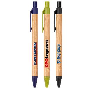 The Albury Bamboo Wheat Straw Click-Action Ballpoint Pen - Black