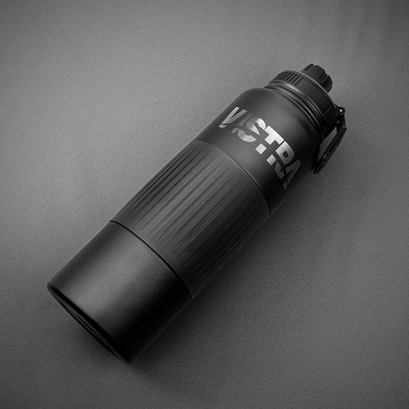 Goliath 40oz. Powder-Coated Stainless Steel Water Bottle with No-Slip Grip - Black